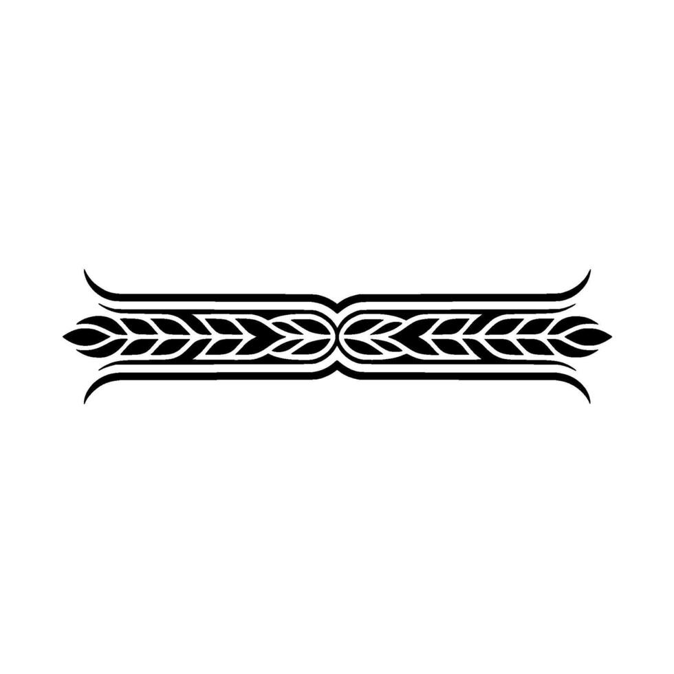 Elegant Black Leaf Border, Decorative Element on White vector