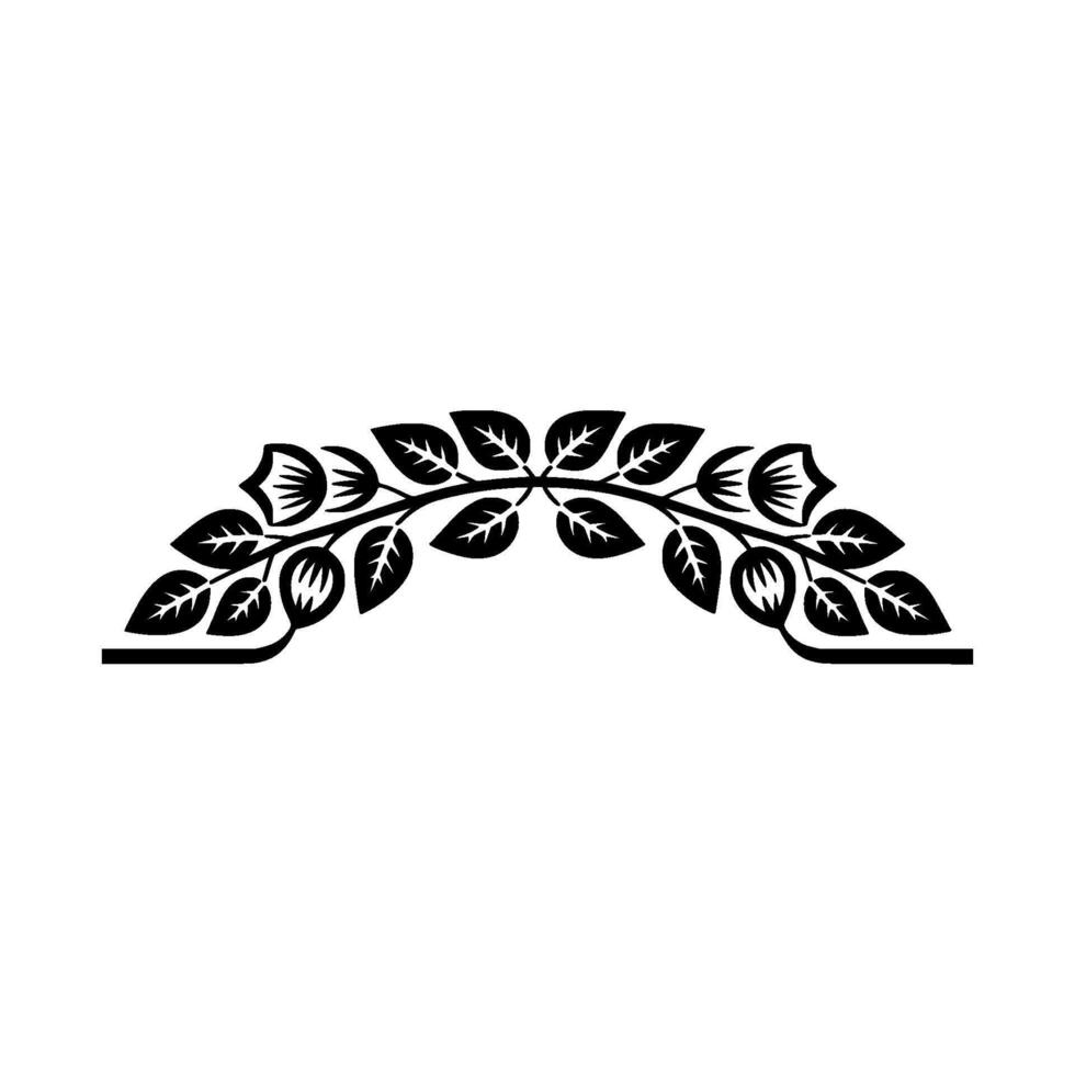 Elegant Botanical Archway in Black White - Illustration vector