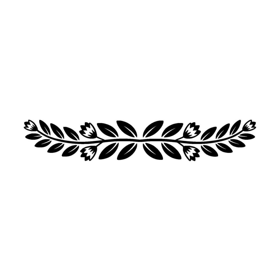 Elegant- Black Floral Vine Border on White Background vector