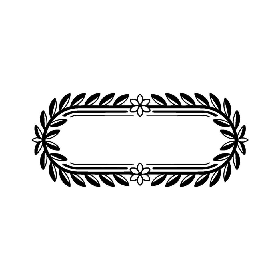 Elegant Black White Floral Frame for Text Minimalist , Invitations vector