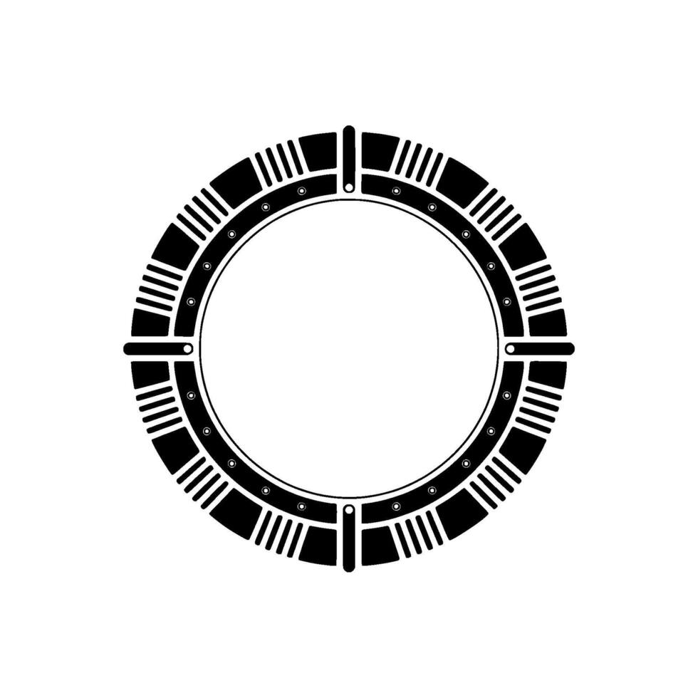 Abstract Geometric Ring Minimalist Black Circle on White Background vector