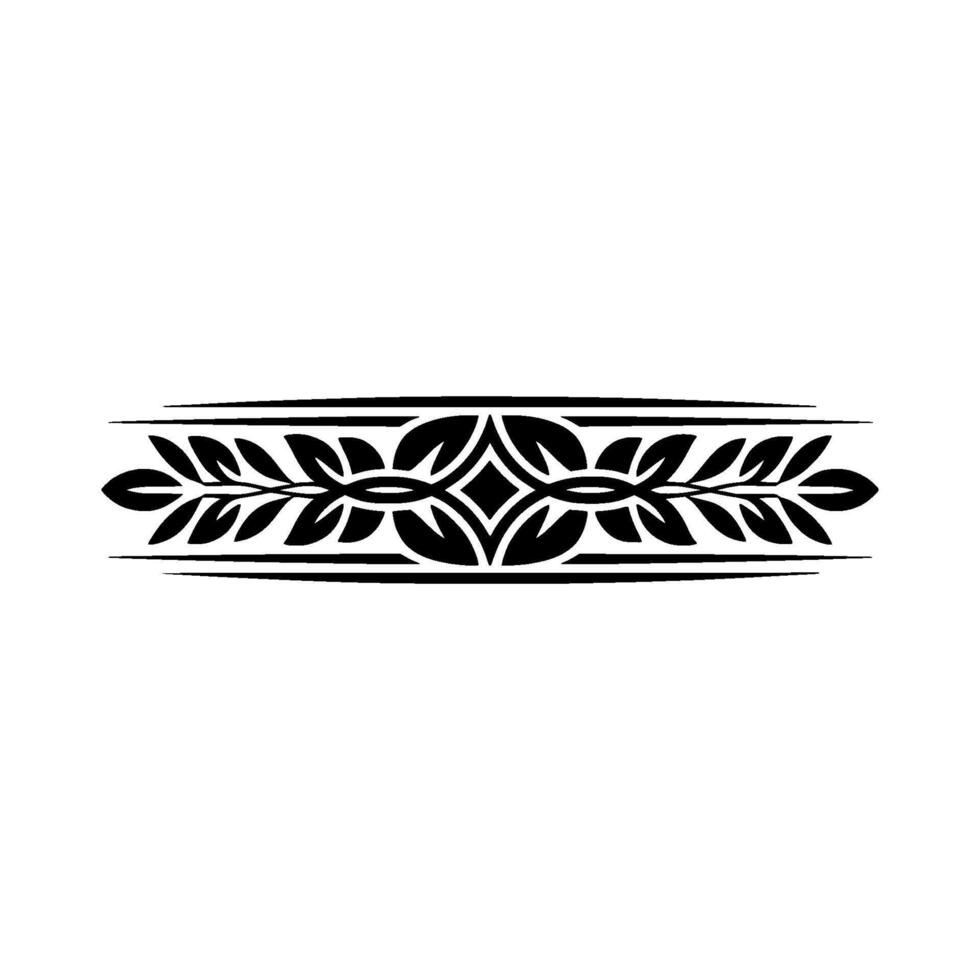 Elegant -Black Leaf Border Element on White Background vector