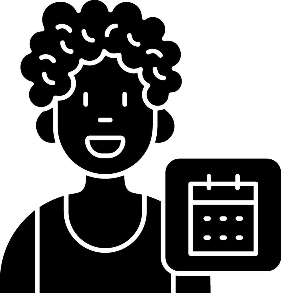 Calendar Black Bold Solid Icon vector