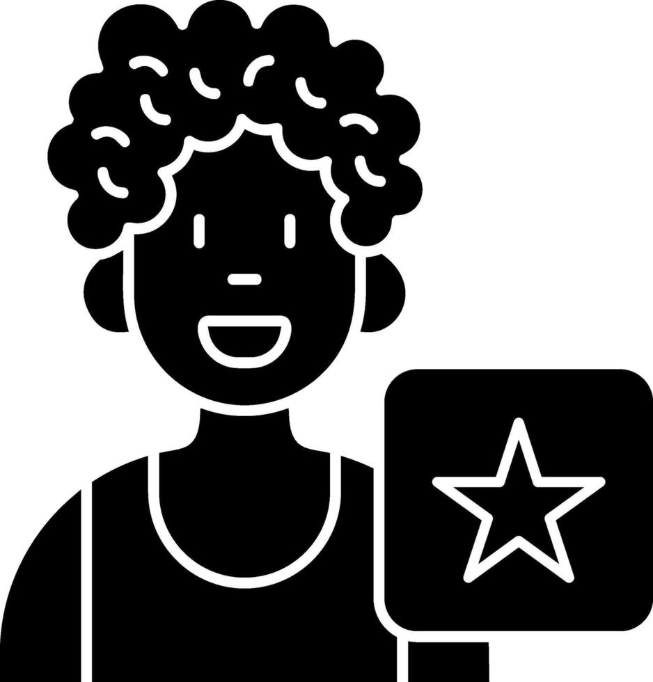 Star Black Bold Solid Icon vector