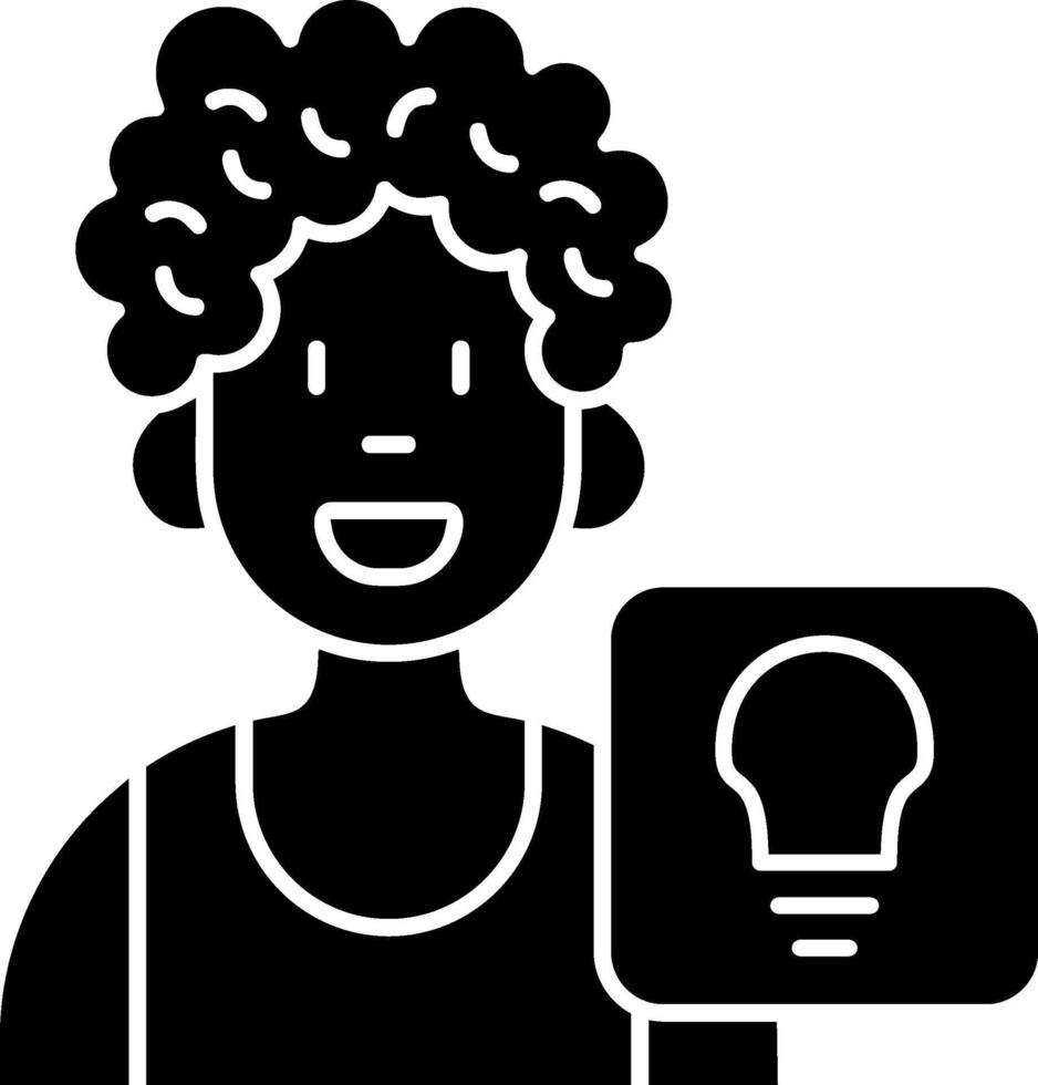 Idea Black Bold Solid Icon vector