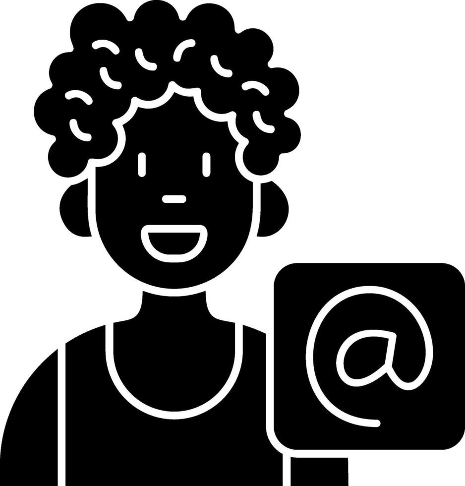 At Black Bold Solid Icon vector