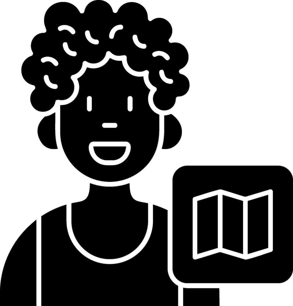Map Black Bold Solid Icon vector