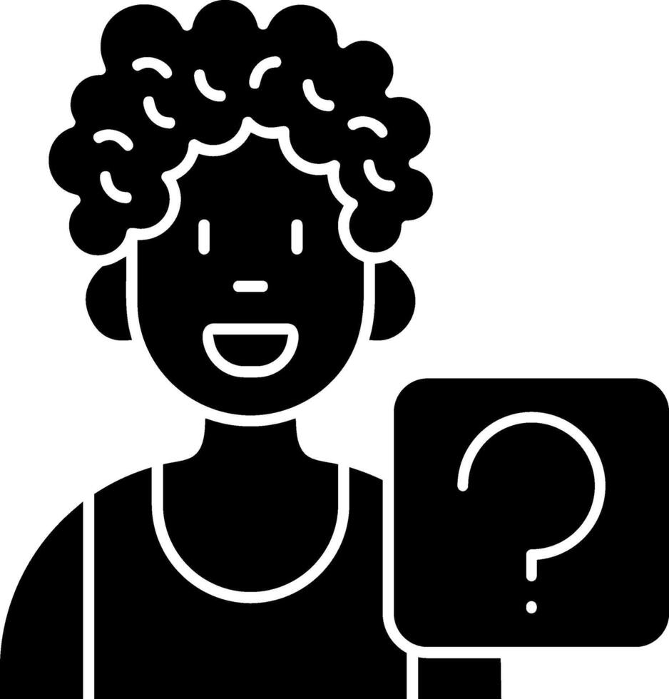 Question Black Bold Solid Icon vector