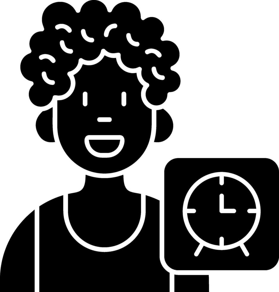 Clock Black Bold Solid Icon vector