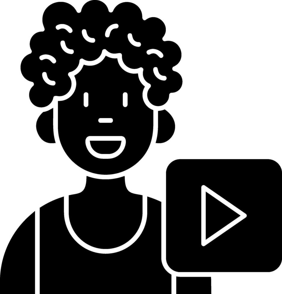 Play button Black Bold Solid Icon vector
