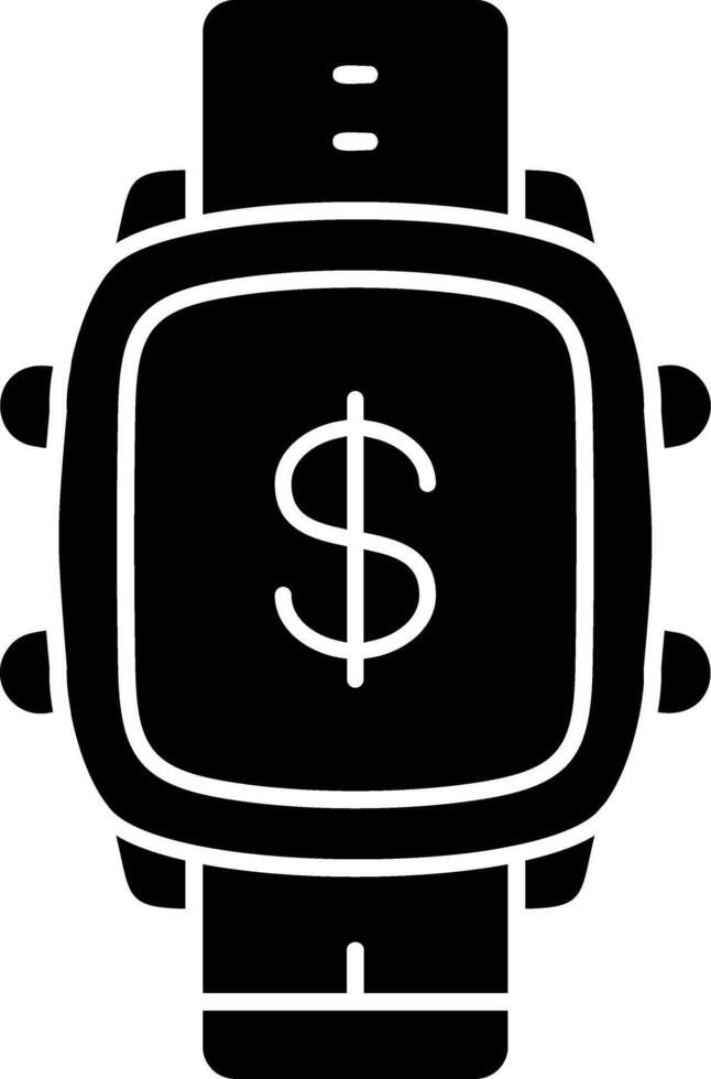 Dollar Currency Display on Smart Watch vector
