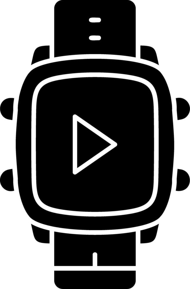 Play Button Media Feature on Smart Watch vector