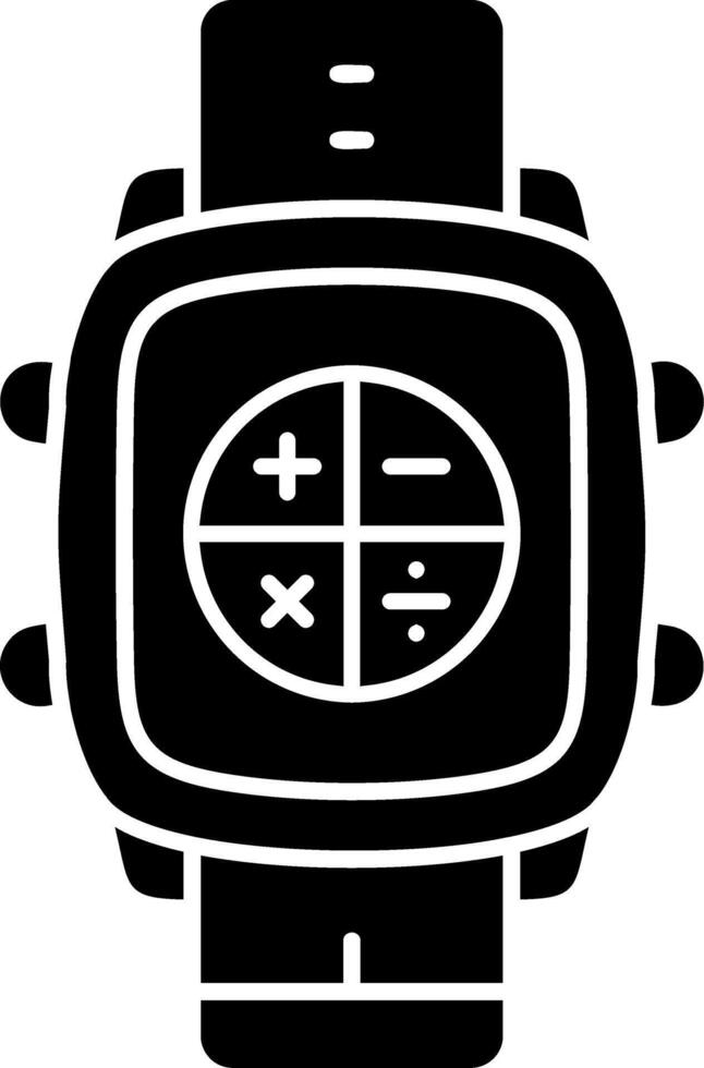Calculator Tool on Smart Watch Display vector