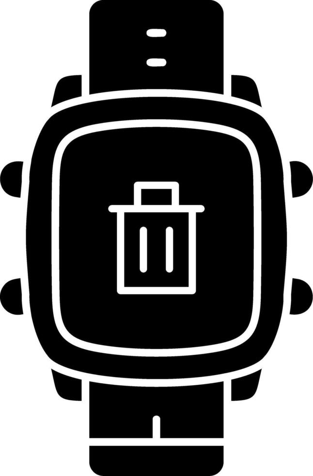 Garbage Delete Function on Smart Watch vector
