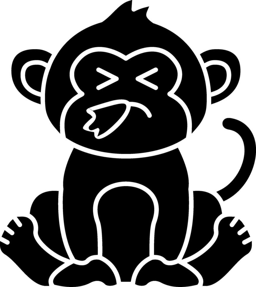 Sneezing Monkey Expression Solid vector