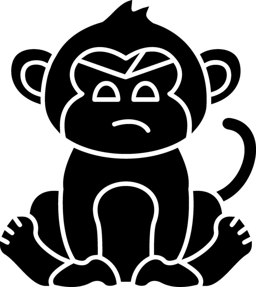 Monkey With Head Bandage Solid vector