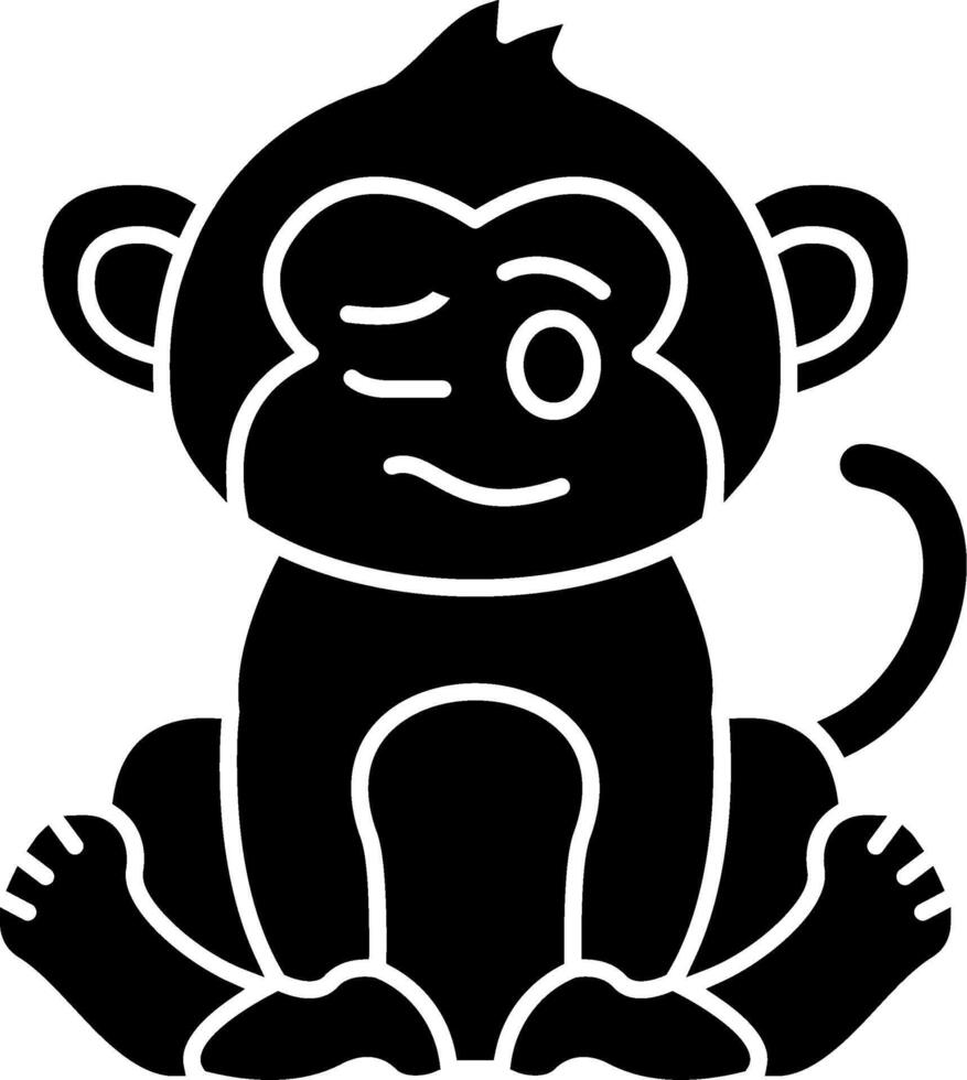 Woozy Monkey Emoji Solid vector