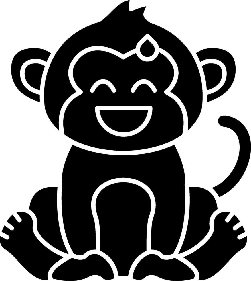 Monkey Tired Expression Solid vector
