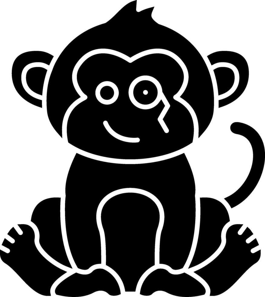 Monocle Monkey Eye Solid vector