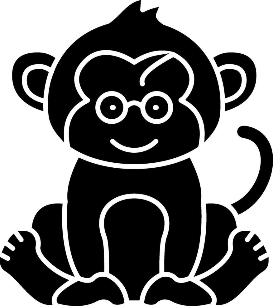 Monkey Nerd Glasses Solid vector