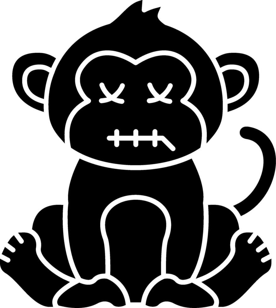 Zipper Mouth Monkey Solid vector