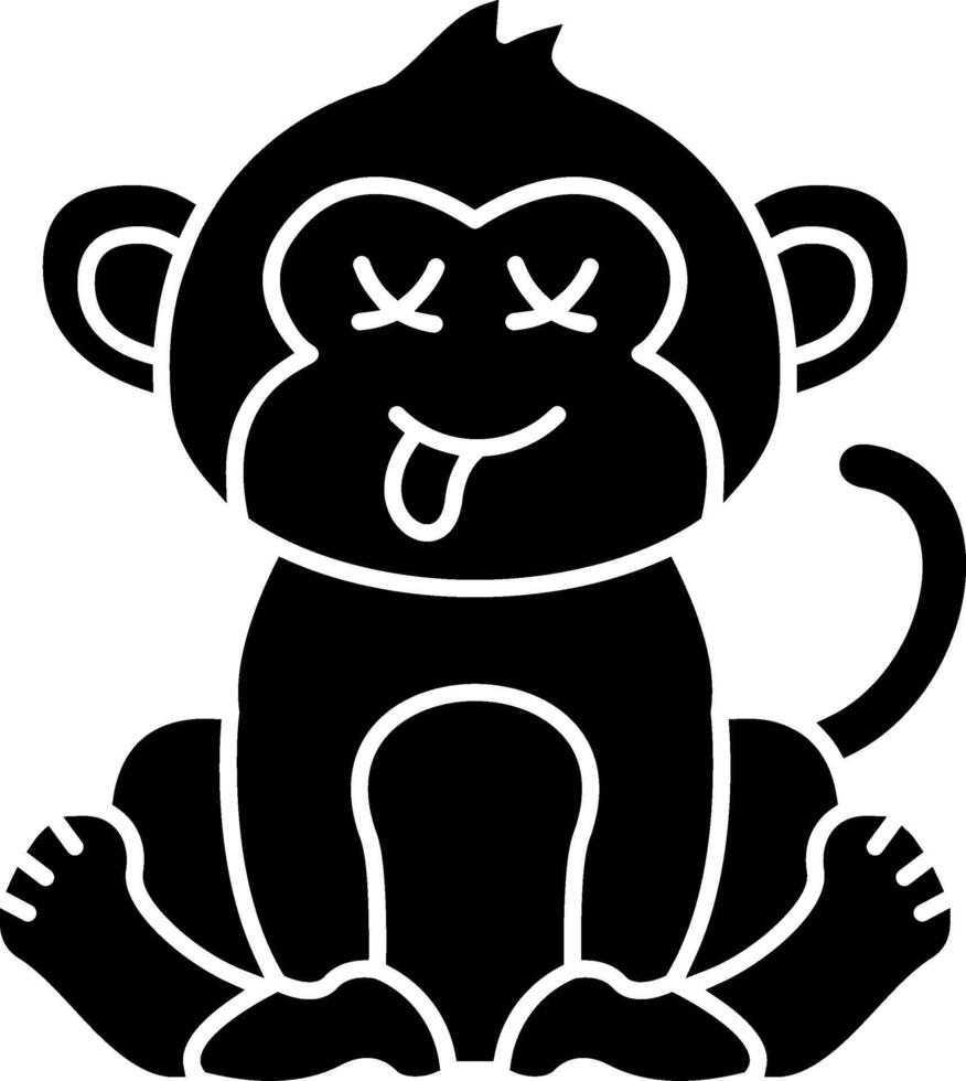 Monkey Dead Face Solid vector