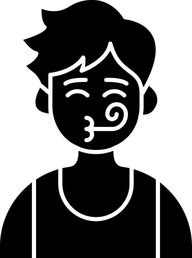 Boy Celebrating with Party Look solid vector