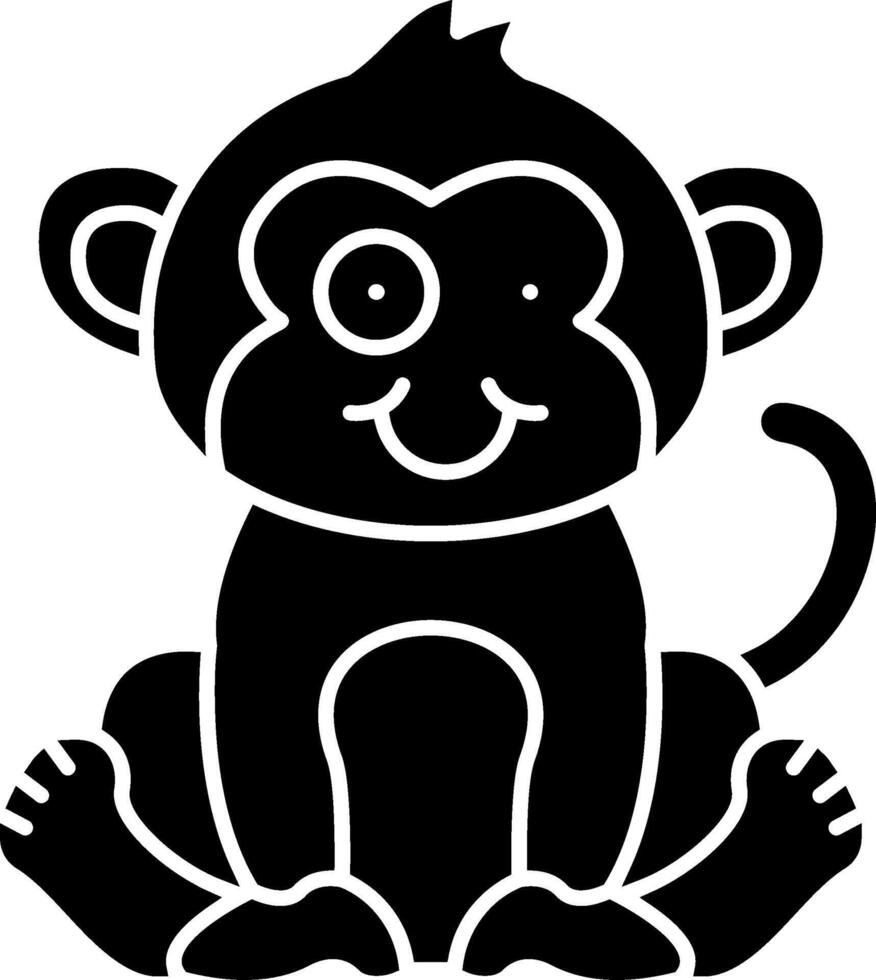 Zany Monkey Expression Solid vector