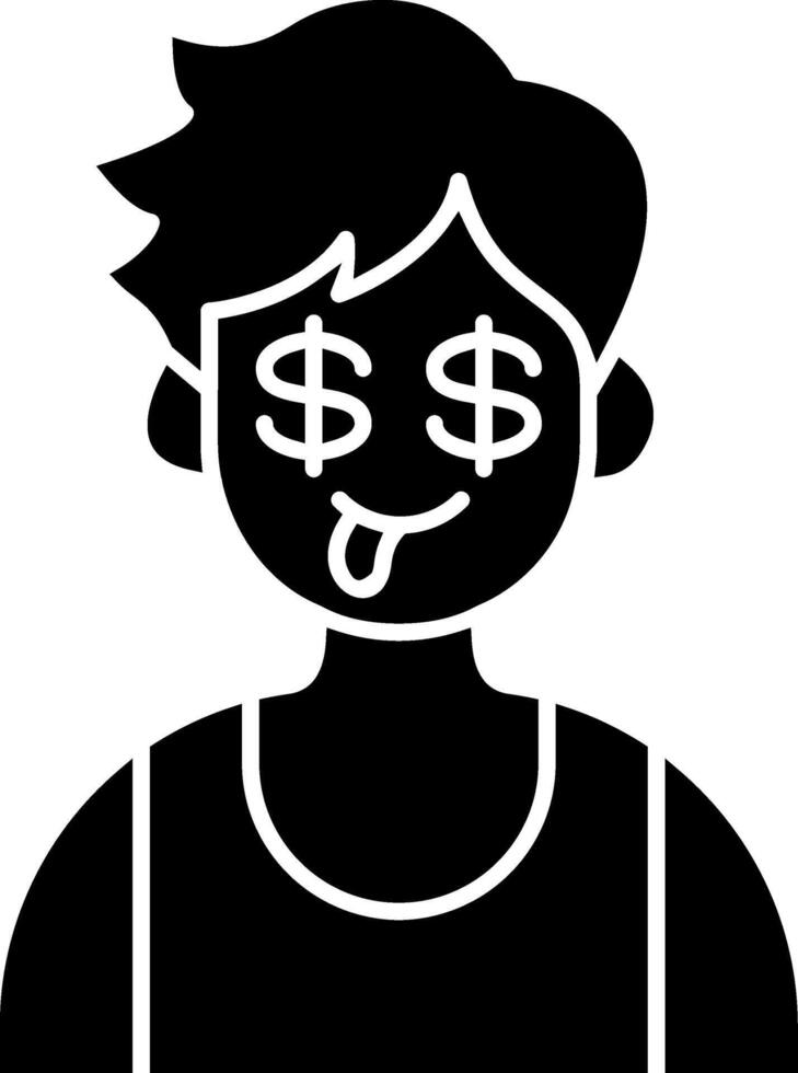 Greedy Emotion of Young Boy solid vector