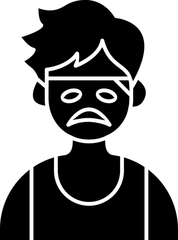 Sick Feeling Expression of Boy solid vector