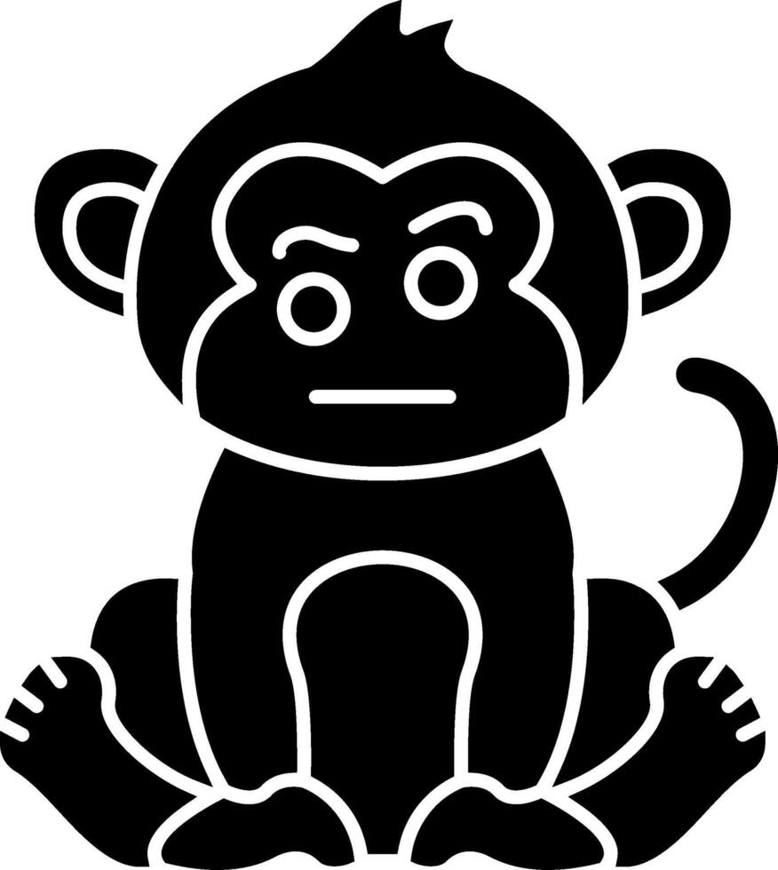 Monkey With Eyebrows Solid vector