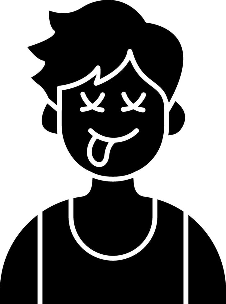 Dead Faced Expression Boy solid vector