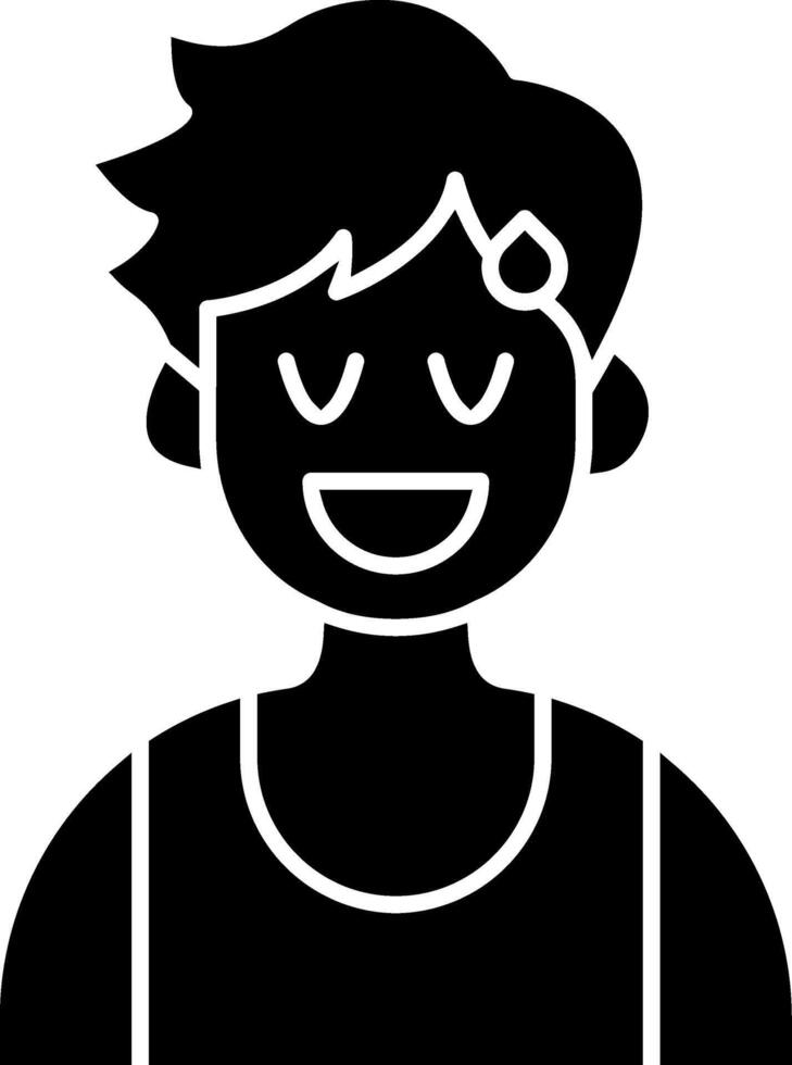Relieved Emotion Face of Boy solid vector