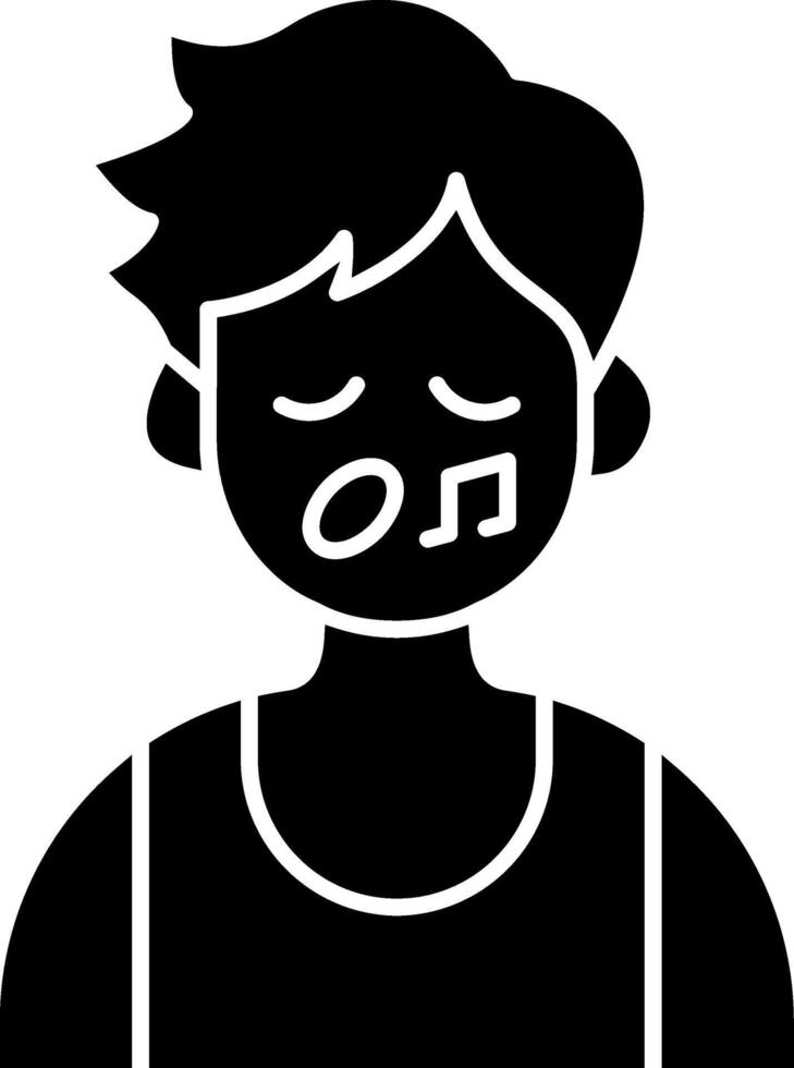 Boy Singing with Passion solid vector