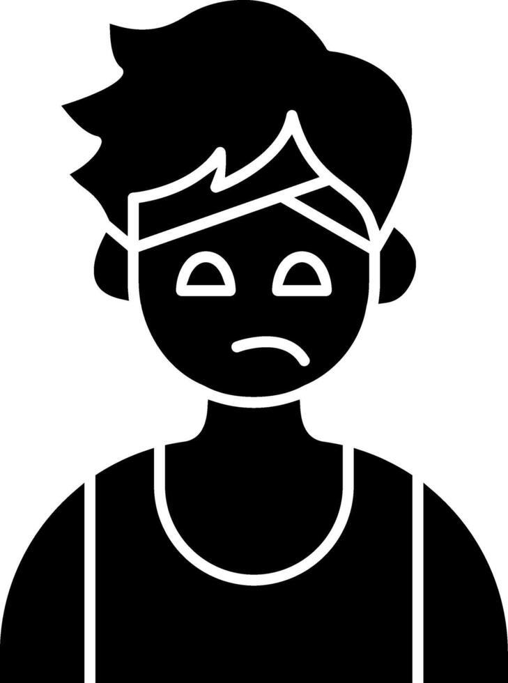 Boy with Head Injury Bandage solid vector