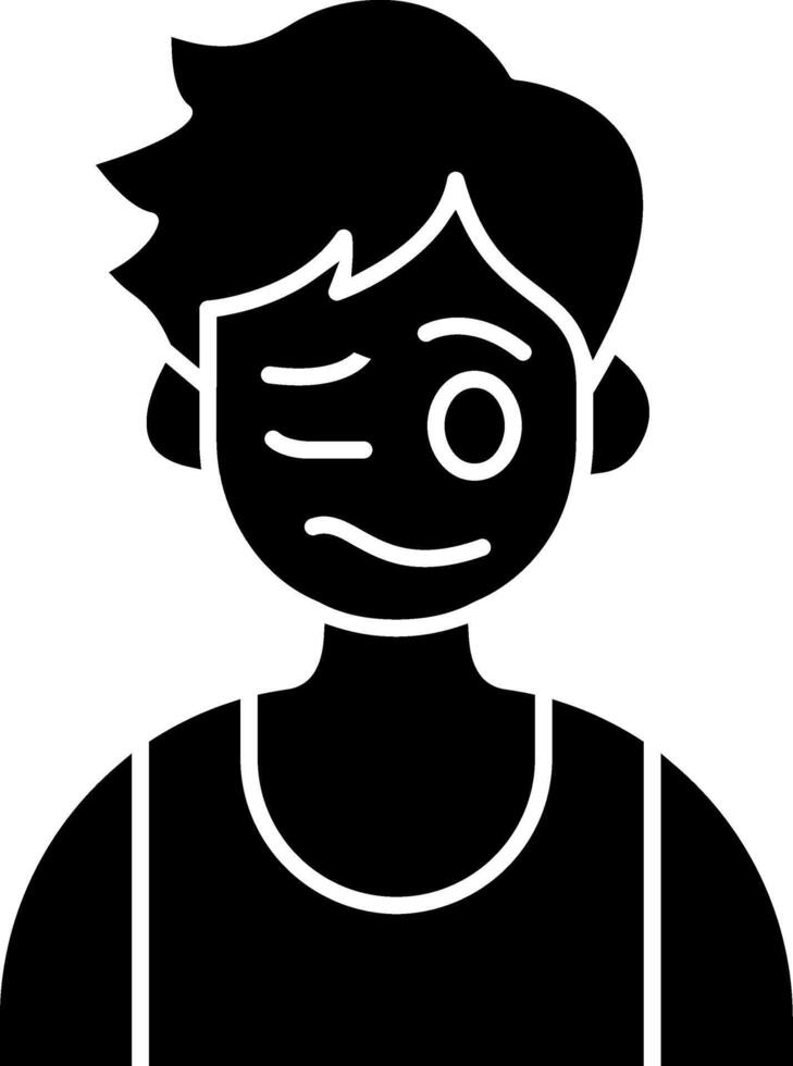 Woozy Expression on Young Boy solid vector