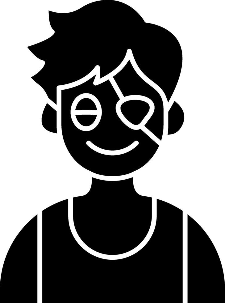 Boy Wearing Pirate Hat and Patch solid vector