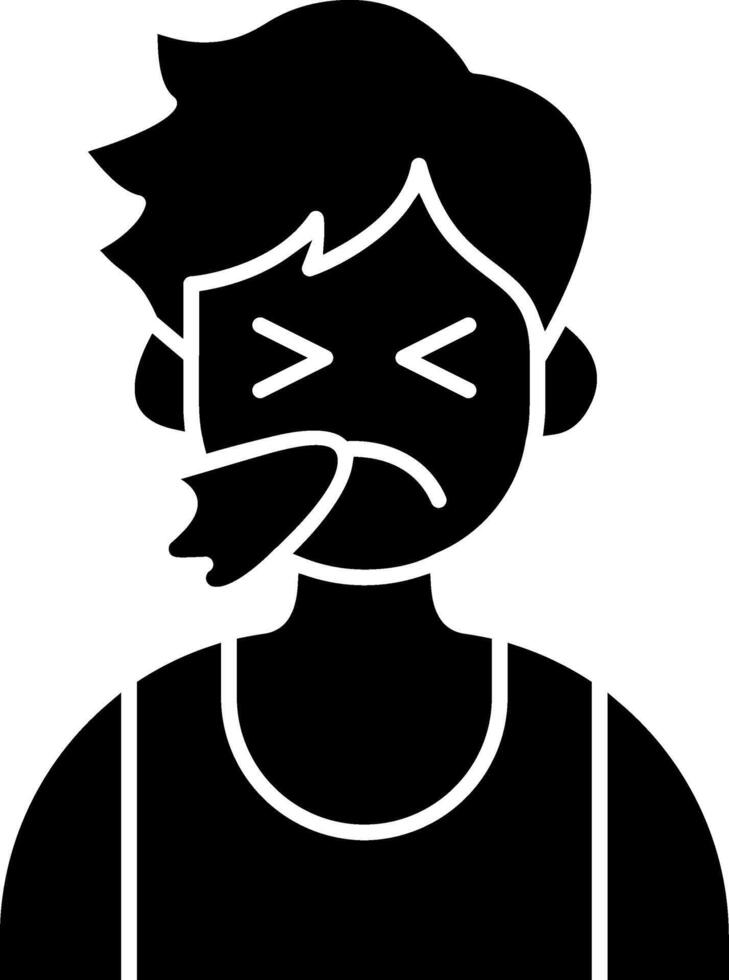 Boy Sneezing with Tissue Face solid vector