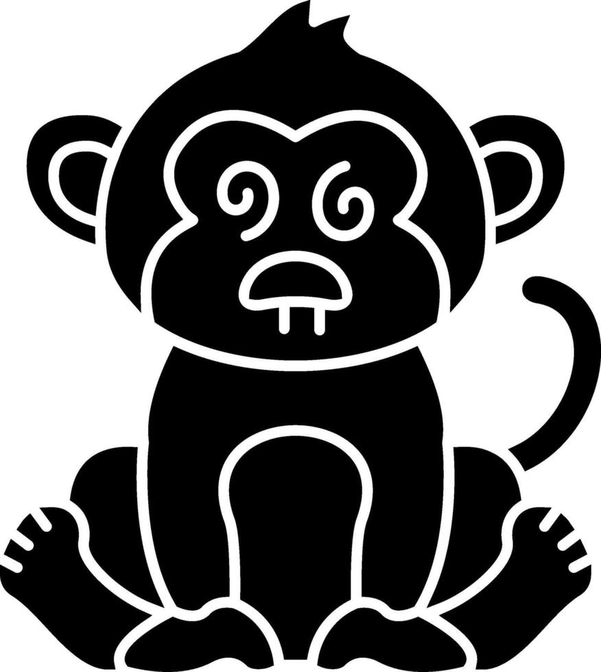 Dazed Monkey Icon Solid vector