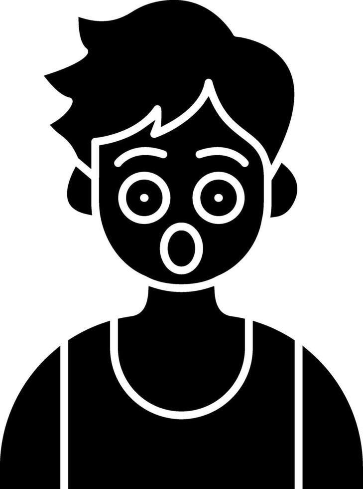 Boy with Surprised Expression solid vector