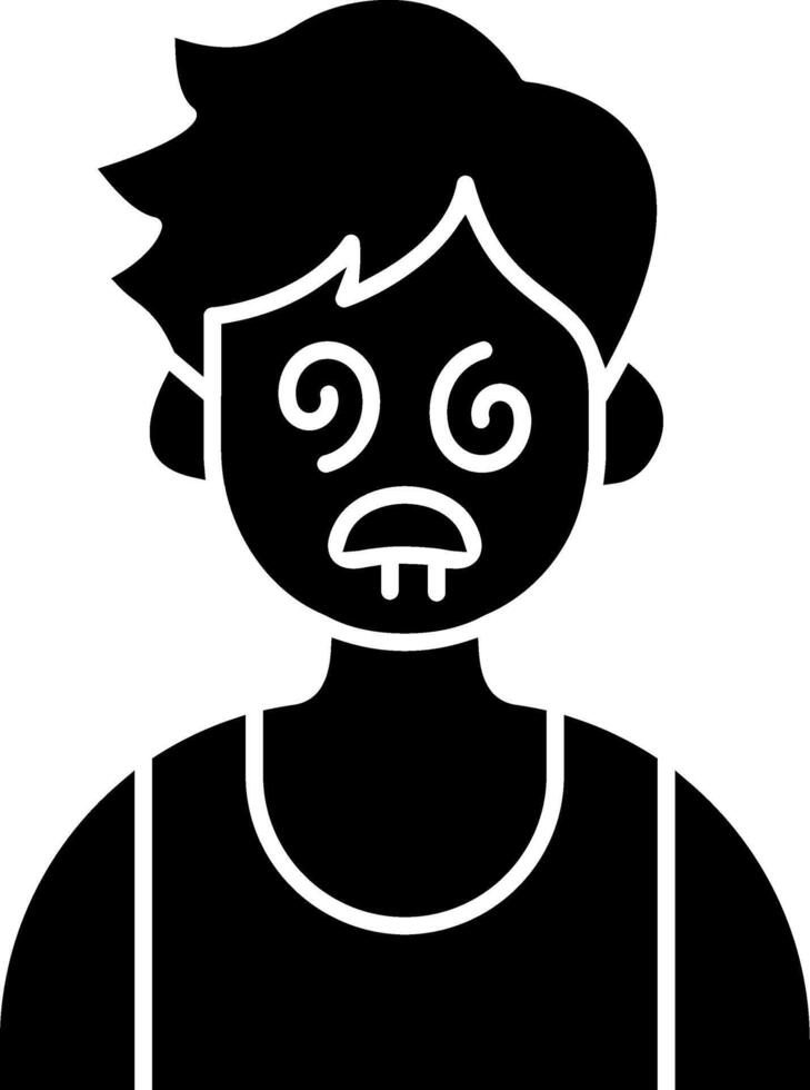 Boy Looking Dazed and Confused solid vector