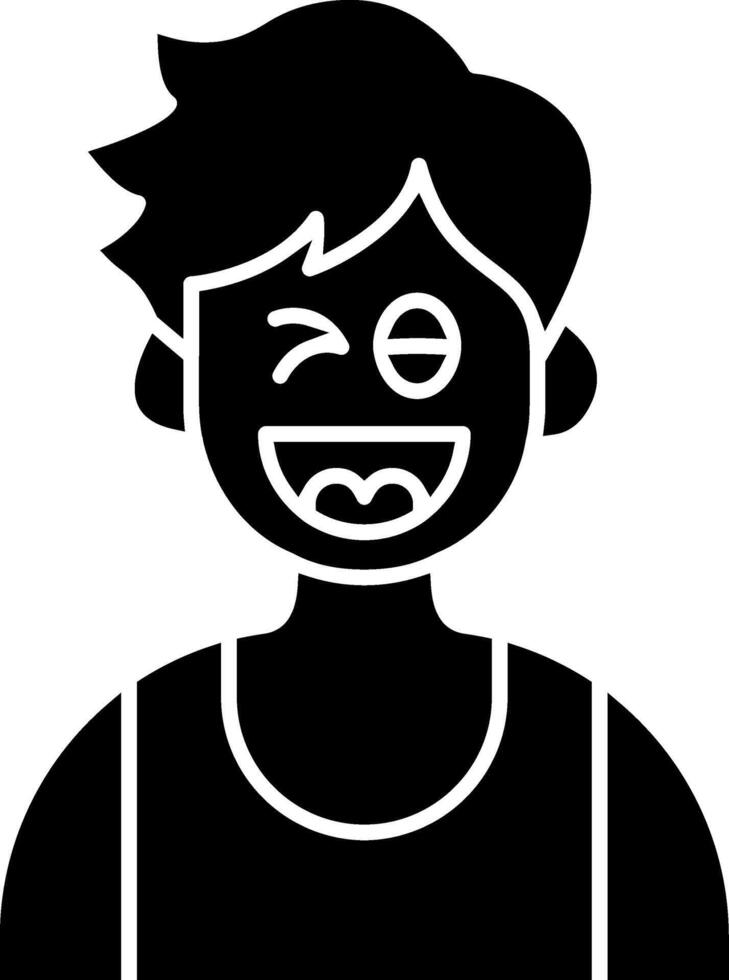 Naughty Face Expression of Boy solid vector