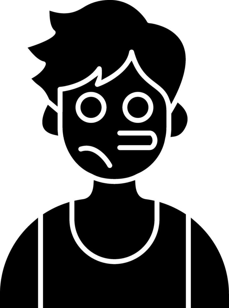 Boy Lying with Fake Expression solid vector