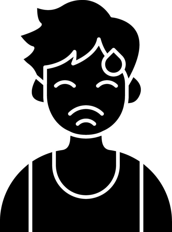 Embarrassed Red Face of Boy solid vector