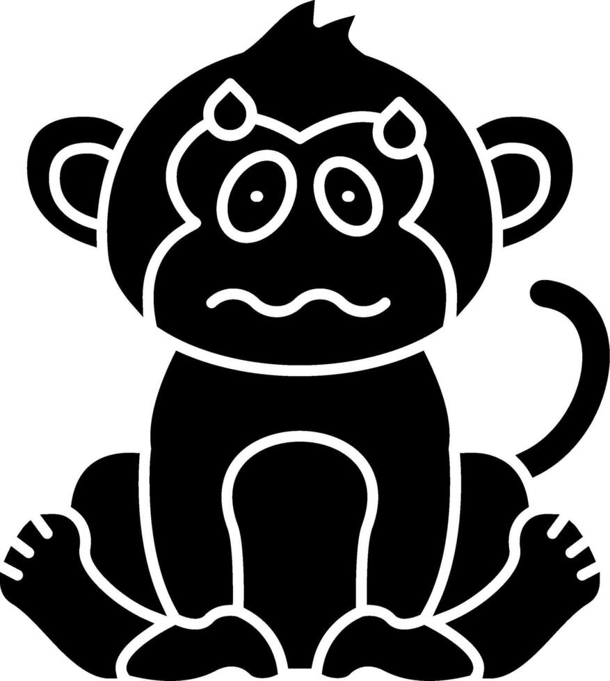 Nervous Monkey Face Solid vector