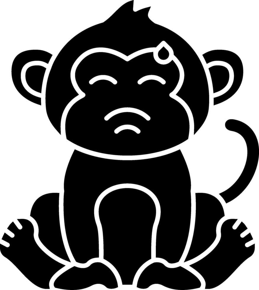 Embarrassed Monkey Look Solid vector