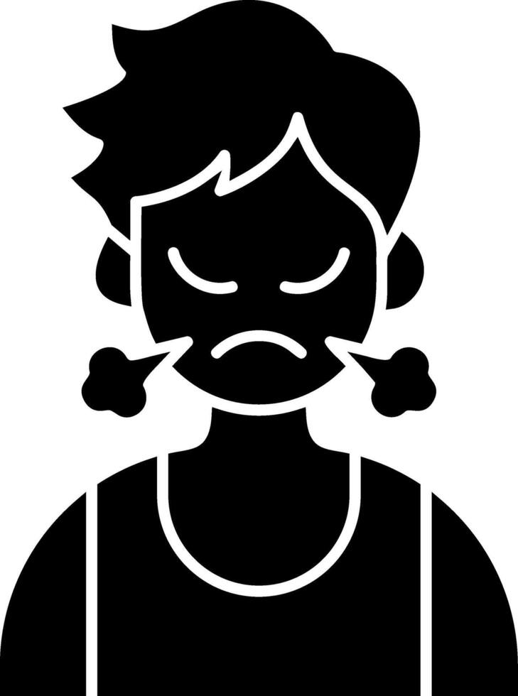 Steaming with Anger Young Boy solid vector