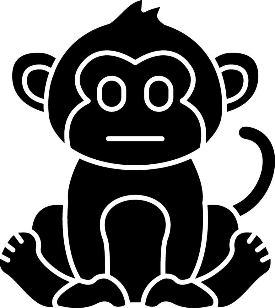 Neutral Monkey Mood Solid vector