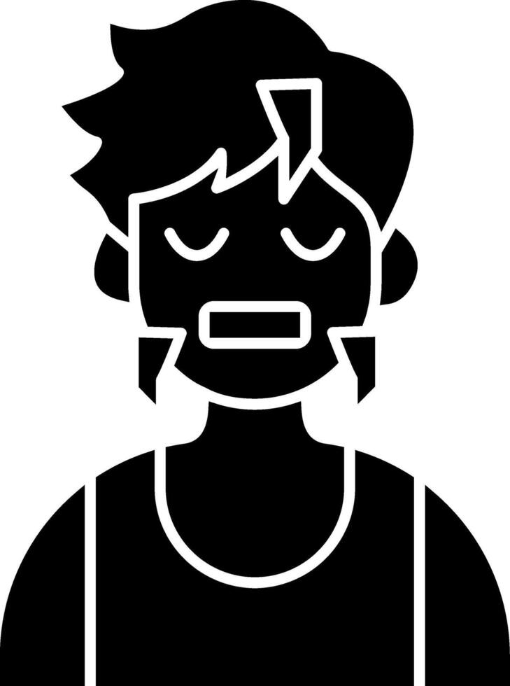 Boy Feeling Cold and Shivering solid vector