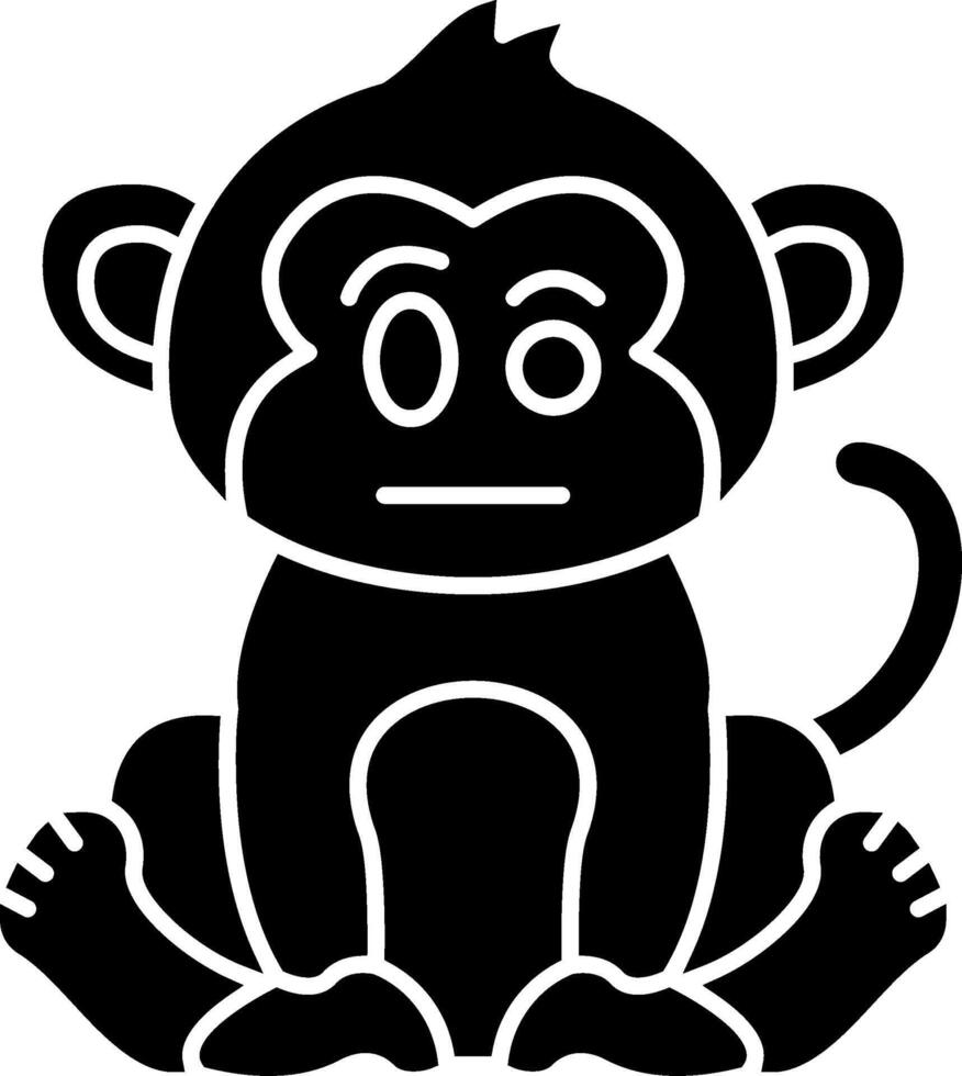 Suspicious Monkey Look Solid vector